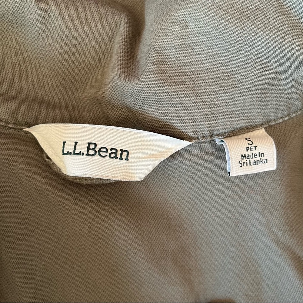 L.L. Bean Classic Utility Jacket Coat Olive Army Green Women's Small Petite - Picture 8 of 13